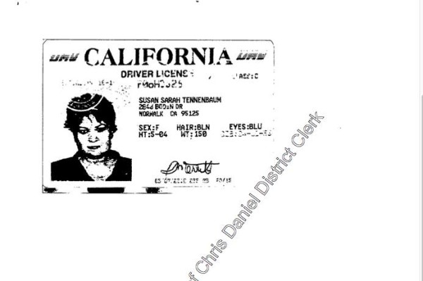 A copy of the fake license used by Merritt. 