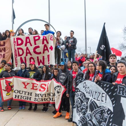 People gather in support of DACA and DAPA legislation.