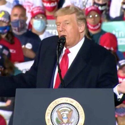 Donald Trump at a rally in Ohio on Monday, September 21, 2020.