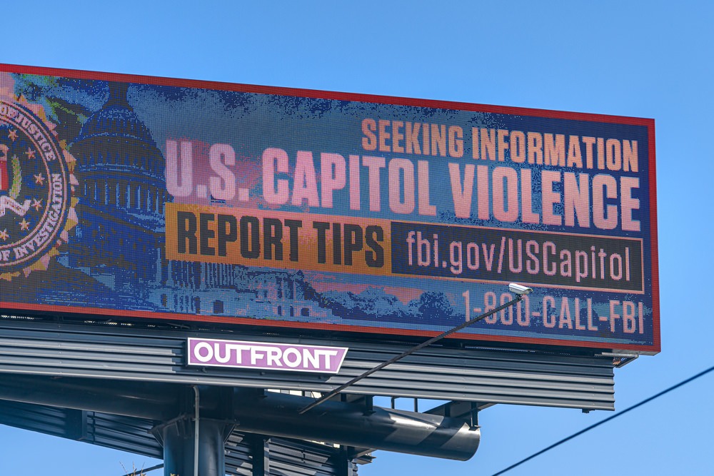 FBI billboard seeking information on U.S. Capitol violence - Orlando, Florida