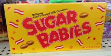 Sugar Babies candy on a store shelf