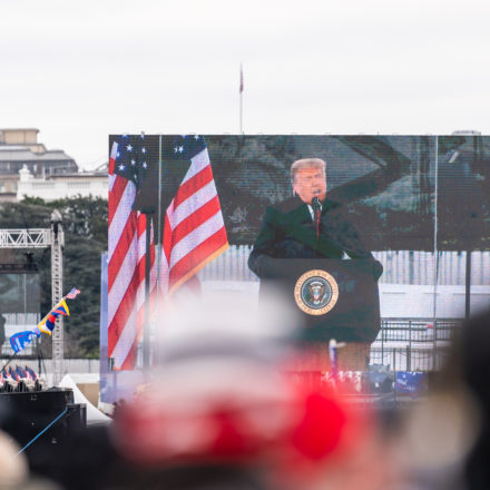 President Trump was making a speech at the Eclipse on January 6th in 2021 in Washington DC, USA.