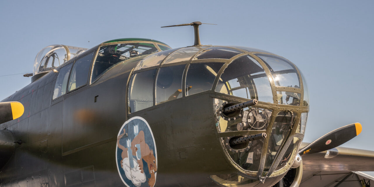 The nose of a Boeing B-17 bomber.