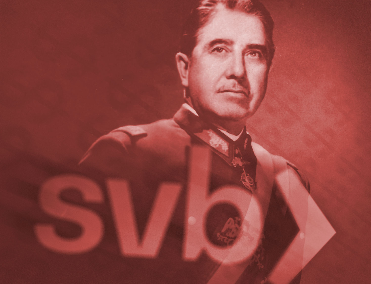General Augusto Pinochet with the Silicon ValleyBank logo