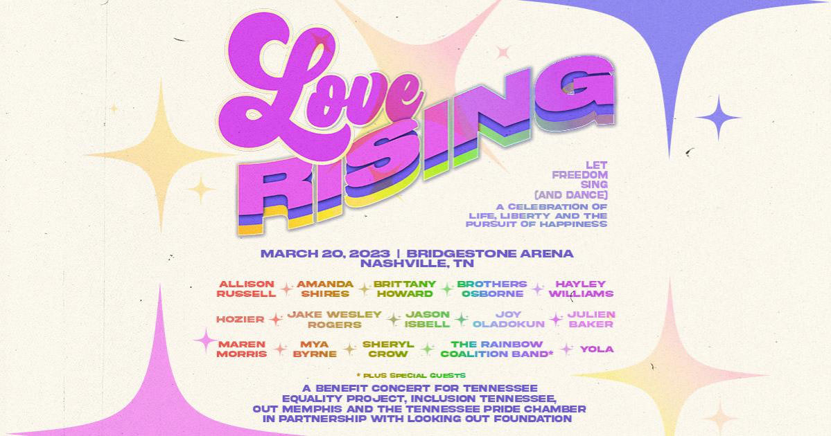 Love Rising is a benefit concert for the Tennessee Equality Project, inclusion tennessee, OUTMemphis and The Tennessee Pride Chamber on March 20. 2023 in Nashville, Tennessee.