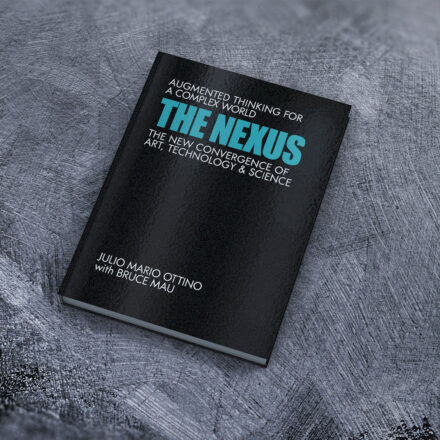 A photo mockup of the book, The Nexus