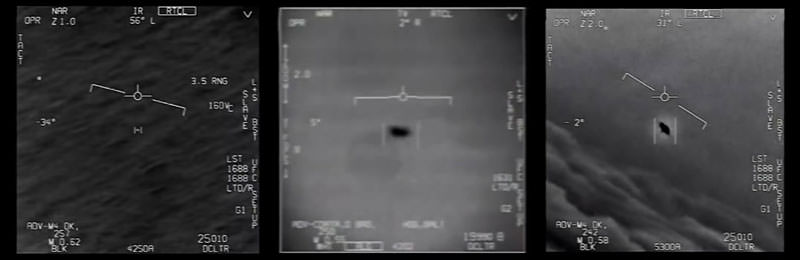 Screenshots of U.S. Navy UFO videos