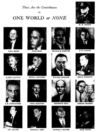 These are the Contributors to "One World or None"