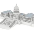 United States Capitol Building Isolated. 3D rendering