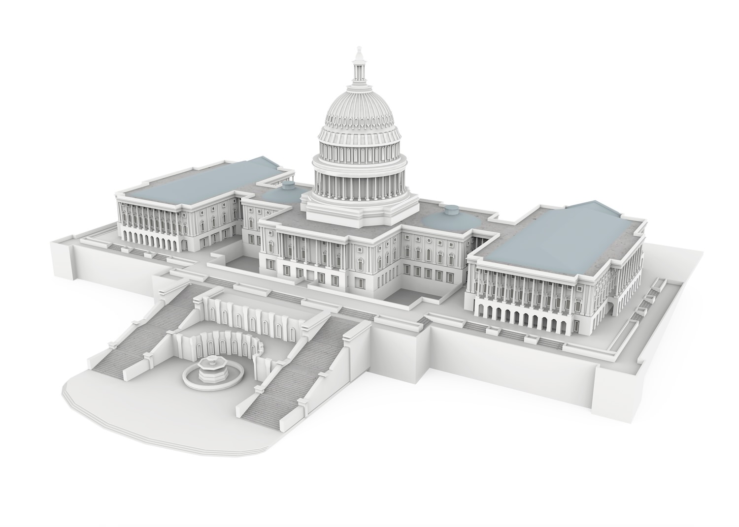 United States Capitol Building Isolated. 3D rendering