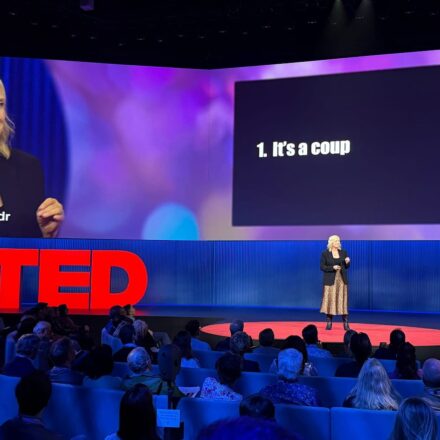 Carole Cadwalladr at TED 2025: It's a coup. (Photo: David Troy)