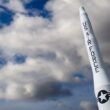 United States Vintage missile with blue sky's as a background