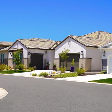 Row of single family homes in California